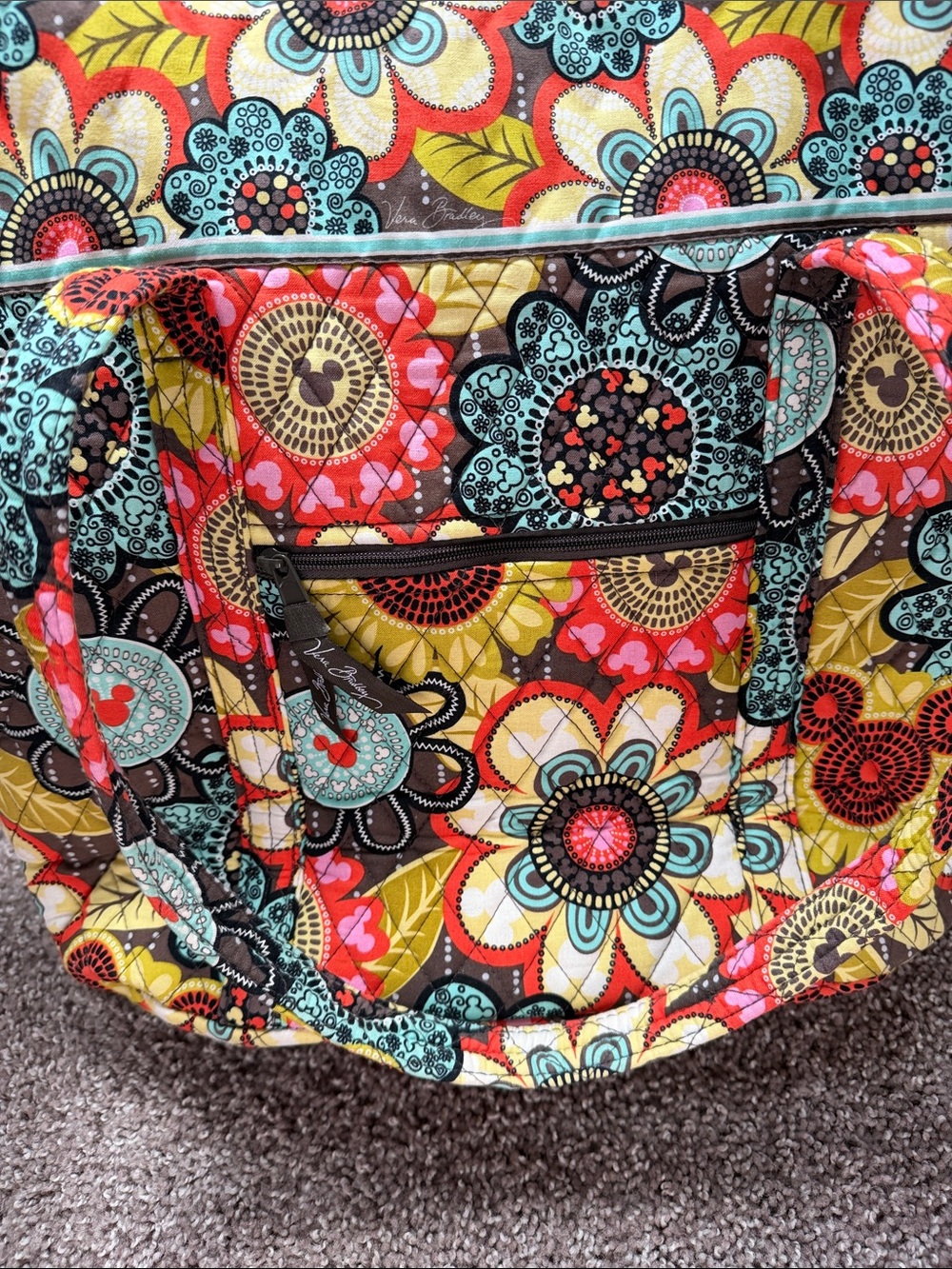 Vera Bradley x Disney Parks Quilted Floral Tote Bag in Multicolor - Picture 3 of 4